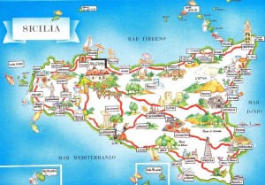 Carte touristique Sicile